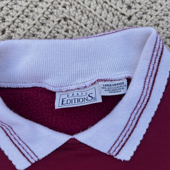 Vintage 90s Travel Teddy Bear Grandma Sweater Sweatshirt  - Size Large - Picture 6 of 6